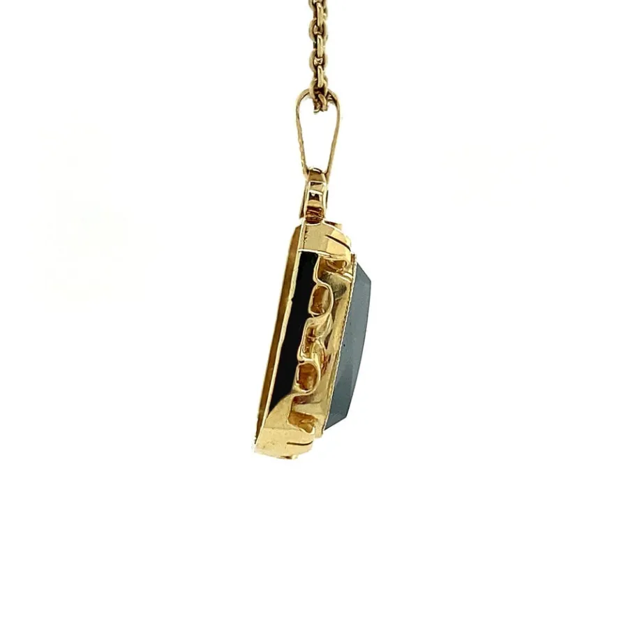 gold_pendant_with_hematit_3.webp Gold pendant with hematite 14 krt>Vintage Jewellery Hot