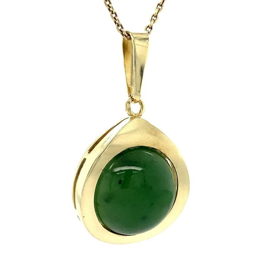 gold_pendant_with_nephrit_2.webp Gold pendant with nephrite 14 krt>Vintage Jewellery Clearance