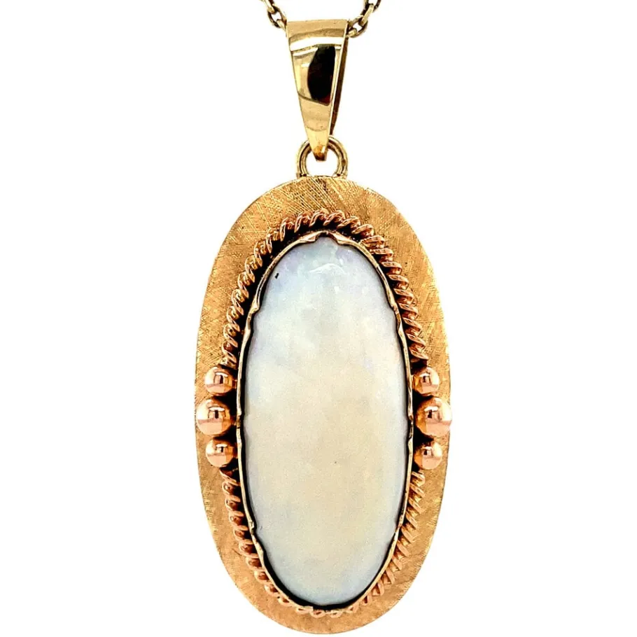 Gold pendant with opal 14 krt>Vintage Jewellery Sale