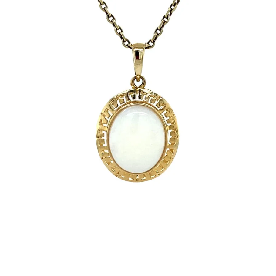 Gold pendant with opal 14 krt>Vintage Jewellery New