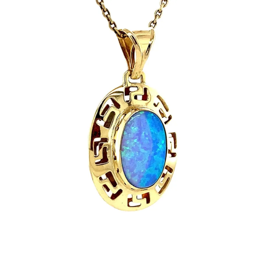 gold_pendant_with_opal__k_2.webp Gold pendant with opal 14 krt>Vintage Jewellery Fashion