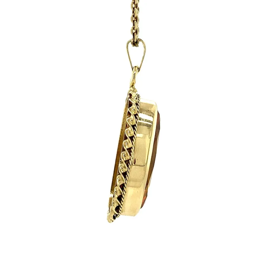 gold_pendant_with_orange__3.webp Gold pendant with orange sapphire 14 krt>Vintage Jewellery Best
