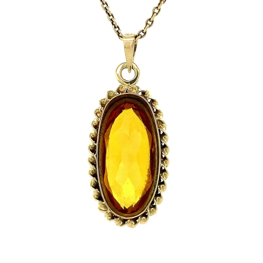 gold_pendant_with_orange__4.webp Gold pendant with orange sapphire 14 krt>Vintage Jewellery Best