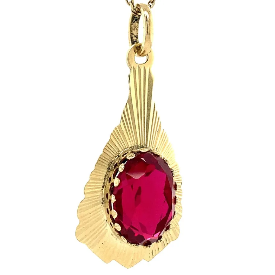 gold_pendant_with_ruby__k_2.webp Gold pendant with ruby 14 krt>Vintage Jewellery Outlet