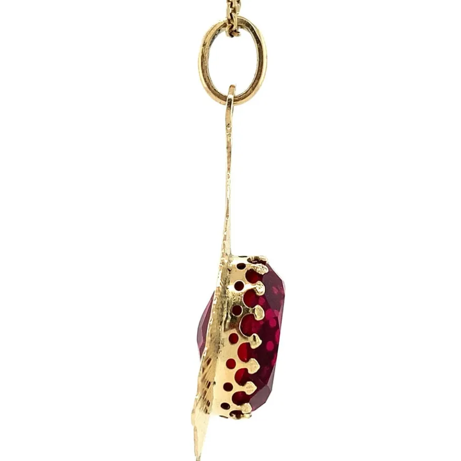 gold_pendant_with_ruby__k_3.webp Gold pendant with ruby 14 krt>Vintage Jewellery Outlet