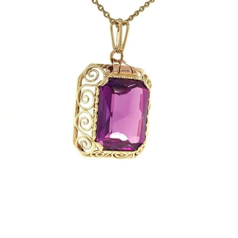 gold_pendant_with_sapphir_2.webp Gold pendant with sapphire 14 krt>Vintage Jewellery Hot