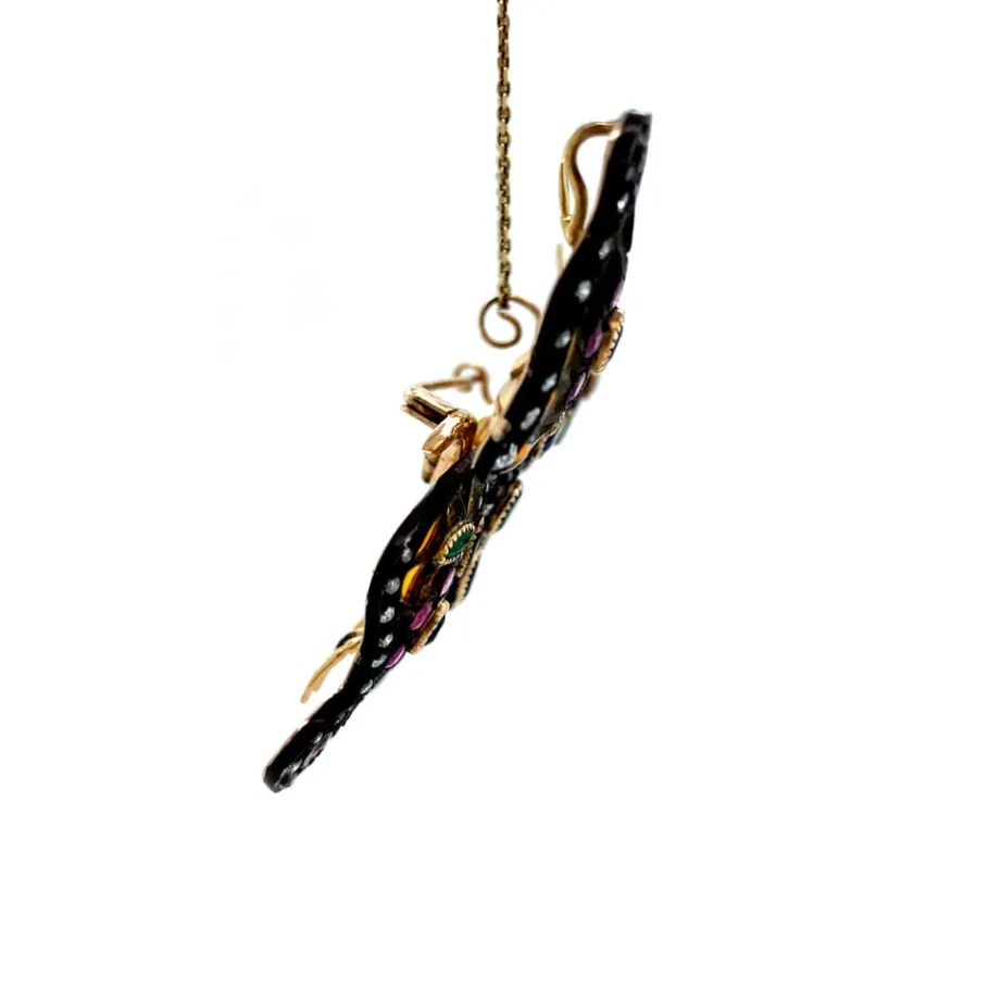 gold_pendant_with_sapphir_3-1.webp Gold pendant with sapphire, emerald, ruby, enamel and diamond 14 krt/925>Vintage Jewellery Discount