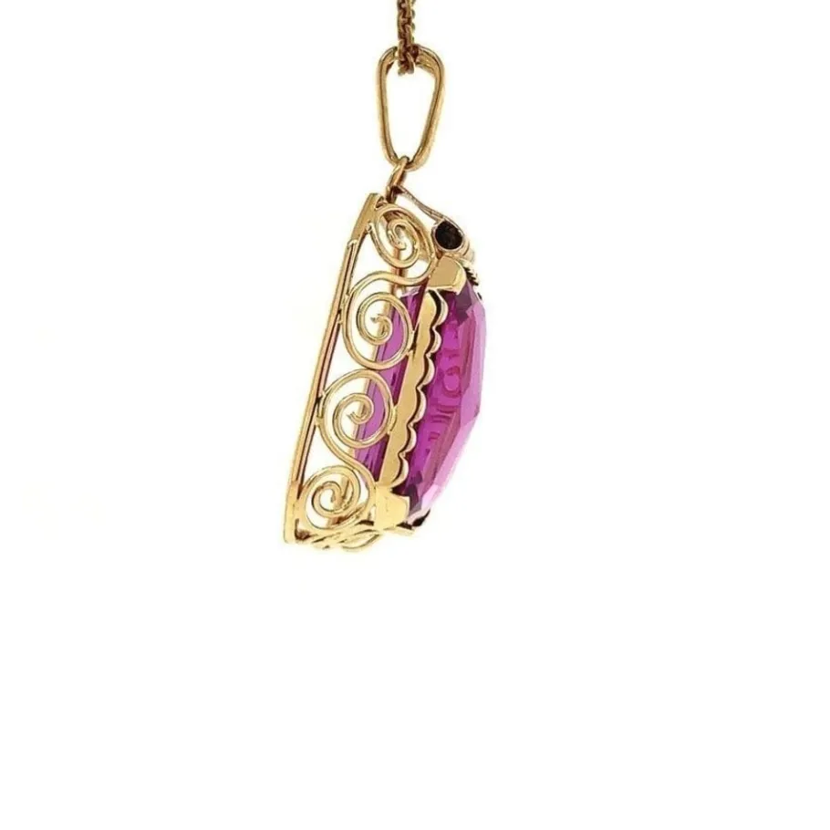 gold_pendant_with_sapphir_3.webp Gold pendant with sapphire 14 krt>Vintage Jewellery Hot