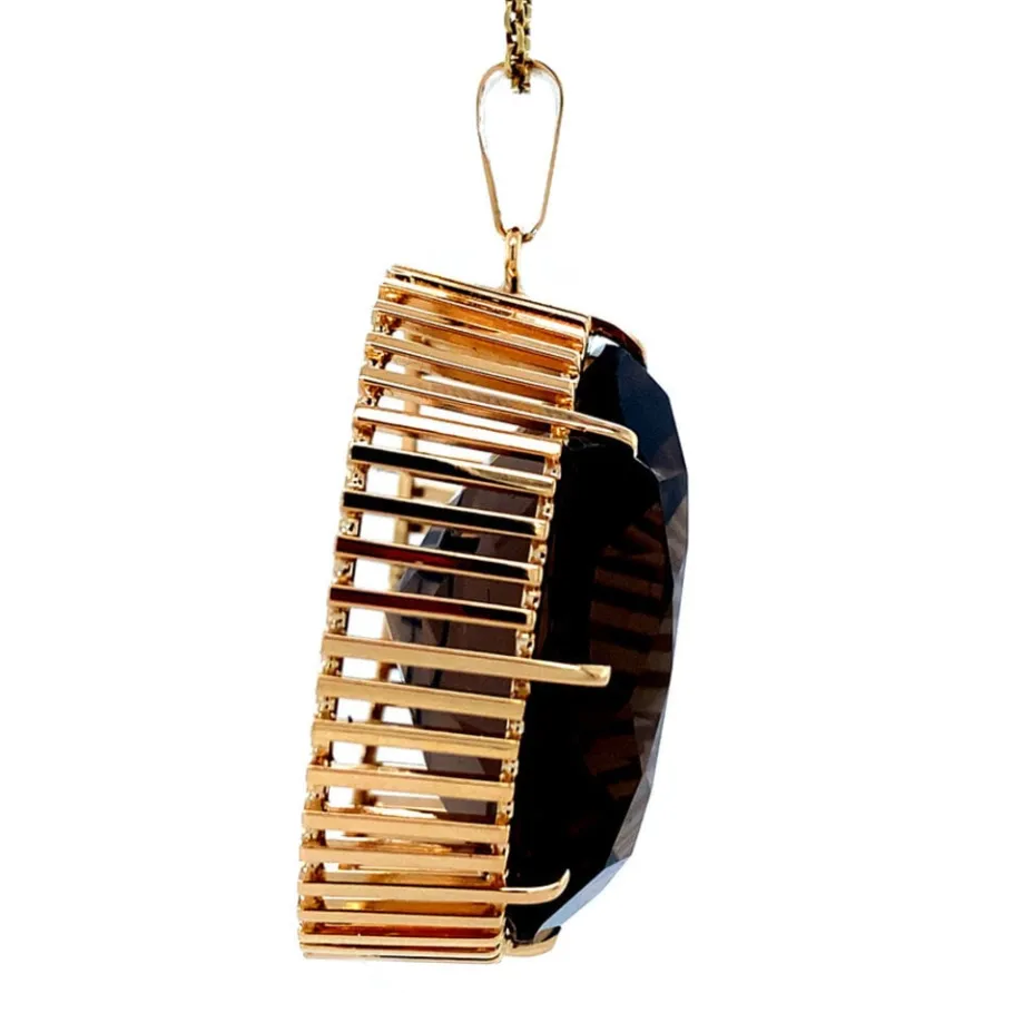 gold_pendant_with_smoky_q_3.webp Gold pendant with smoky quartz 14 krt>Vintage Jewellery Clearance