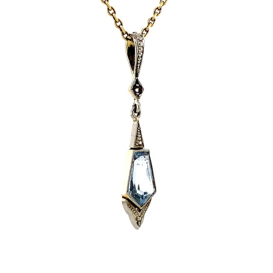 gold_pendant_with_spinel__2-1.webp Gold pendant with spinel and rose diamond 14 krt>Vintage Jewellery New