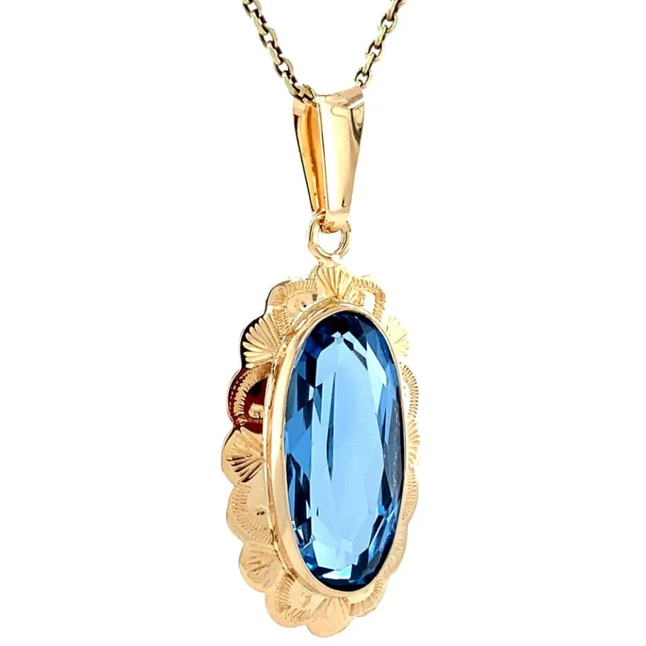 gold_pendant_with_spinel__2-5.webp Gold pendant with spinel 14 krt>Vintage Jewellery Sale