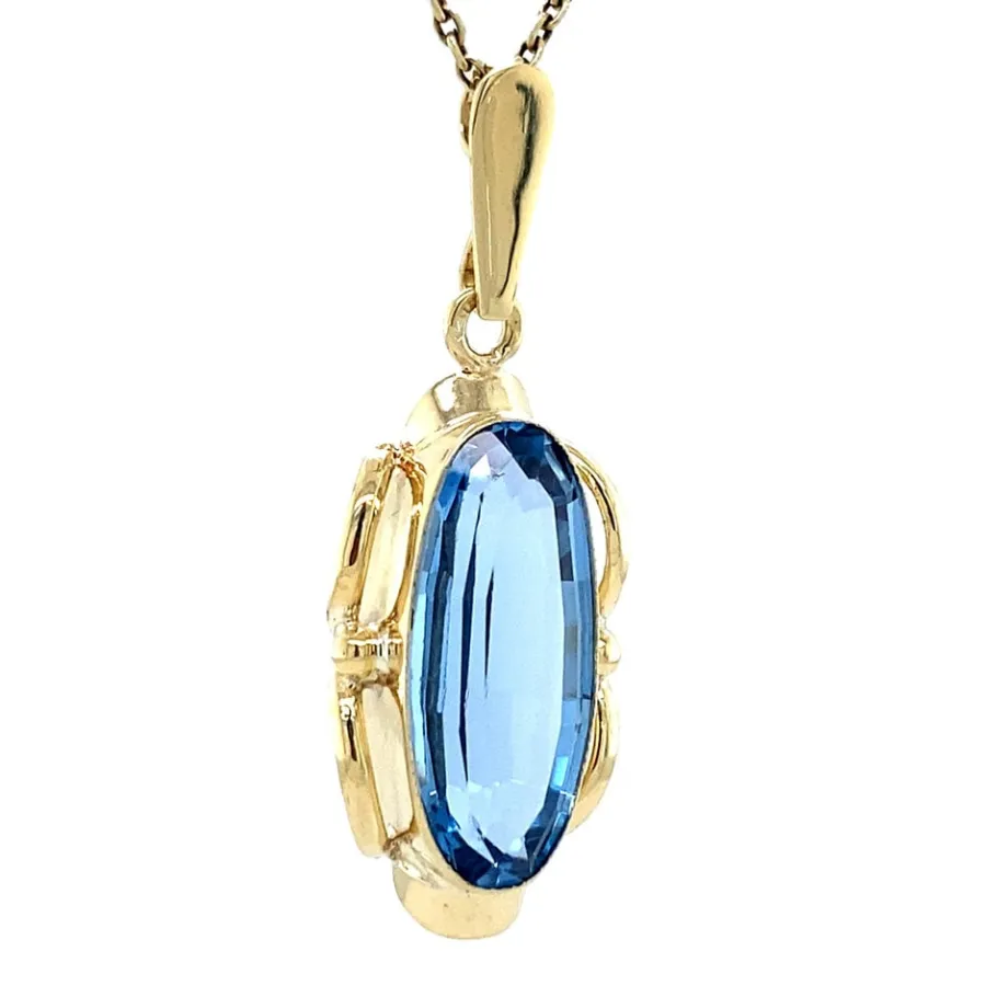 gold_pendant_with_spinel__2.webp Gold pendant with spinel 14 krt>Vintage Jewellery Best