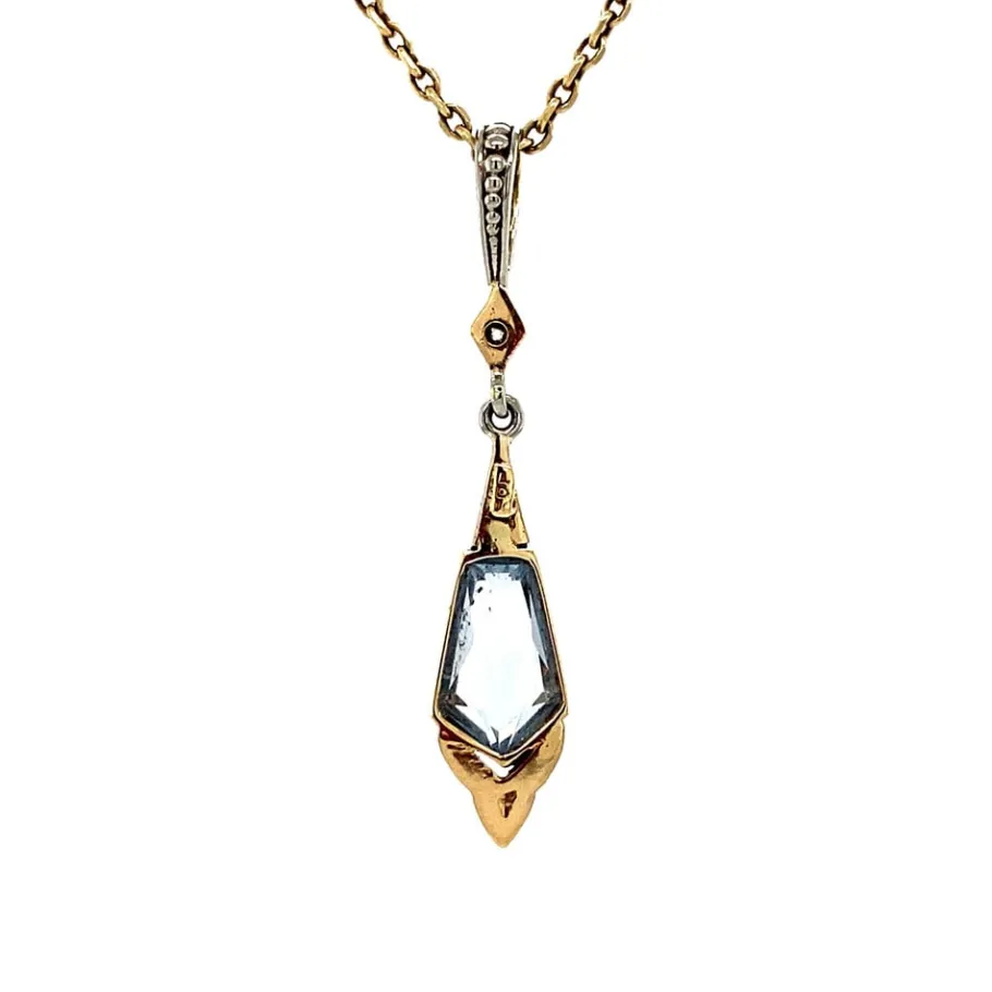 gold_pendant_with_spinel__4-1.webp Gold pendant with spinel and rose diamond 14 krt>Vintage Jewellery New