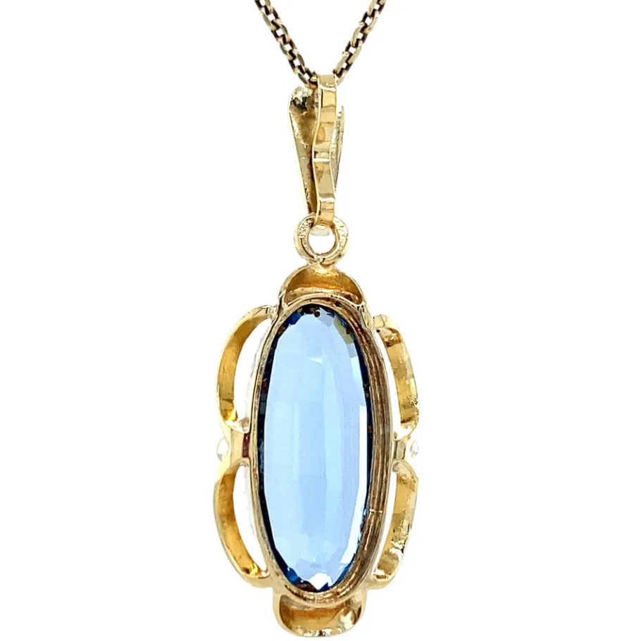 gold_pendant_with_spinel__4.webp Gold pendant with spinel 14 krt>Vintage Jewellery Best