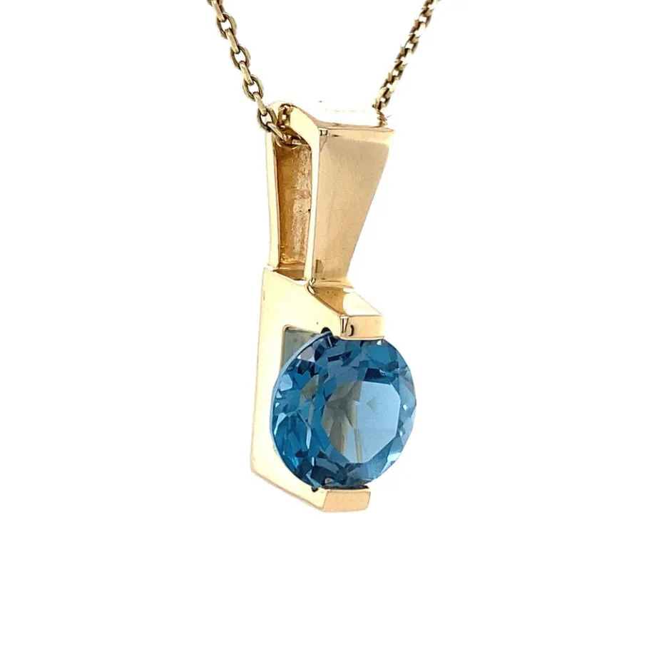 gold_pendant_with_topaz___2-1.webp Gold pendant with topaz 14 krt>Vintage Jewellery Best
