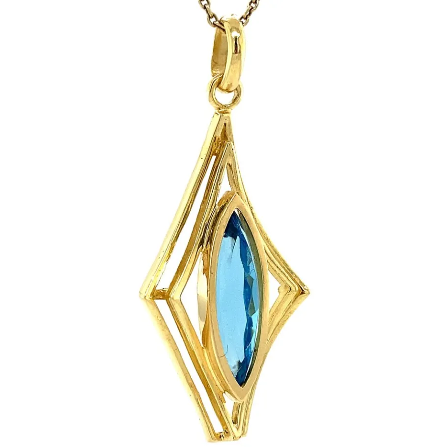 gold_pendant_with_topaz___2.webp Gold pendant with topaz 18 krt>Vintage Jewellery Best