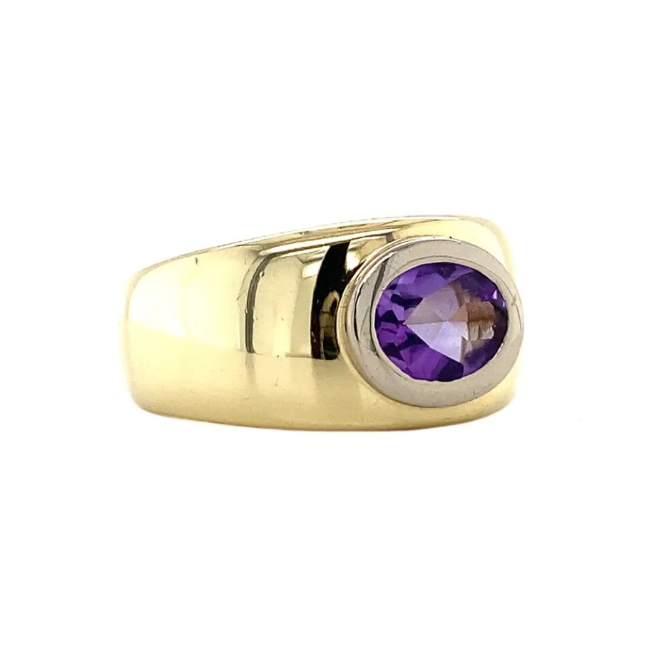 gold_ring_with_amethyst___2-4.webp Gold ring with amethyst 14 krt>Vintage Jewellery Discount