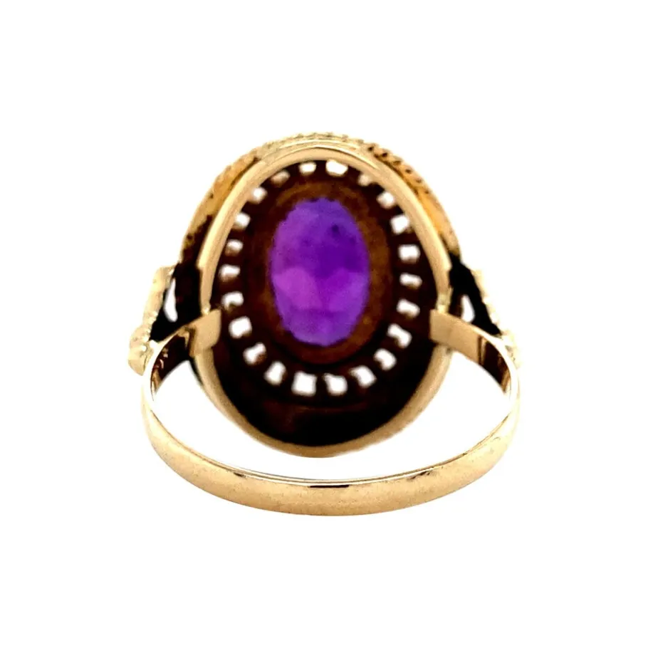gold_ring_with_amethyst___4.webp Gold ring with amethyst 14 krt>Vintage Jewellery New