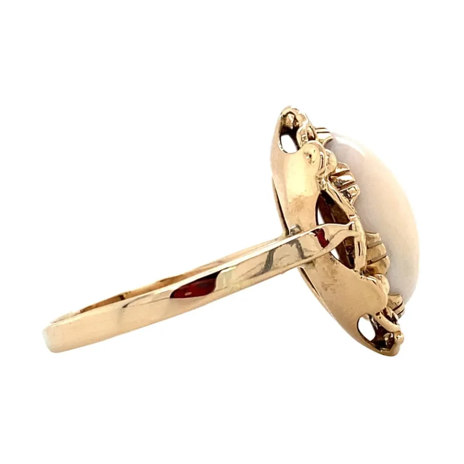 gold_ring_with_angel_skin_3.webp Gold ring with angel skin coral 14 krt>Vintage Jewellery Outlet