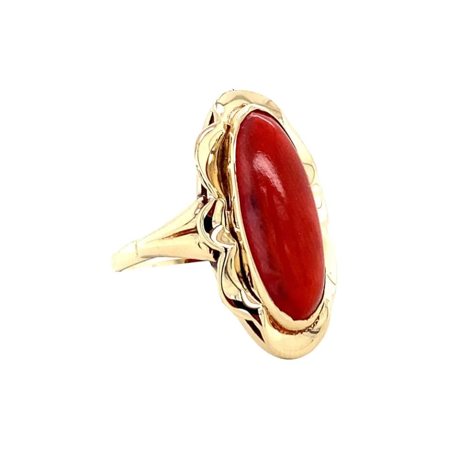 gold_ring_with_blood_cora_2-5.webp Gold ring with blood coral 14 krt>Vintage Jewellery Online