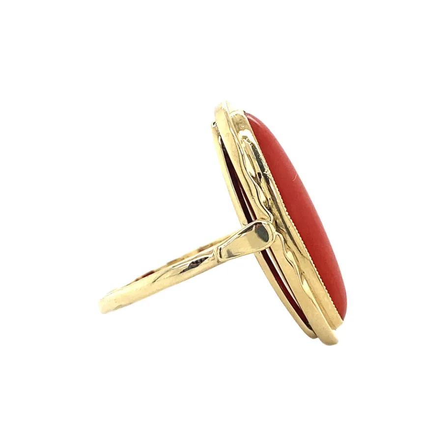 gold_ring_with_blood_cora_3-24.webp Gold ring with blood coral 14 krt>Vintage Jewellery Sale
