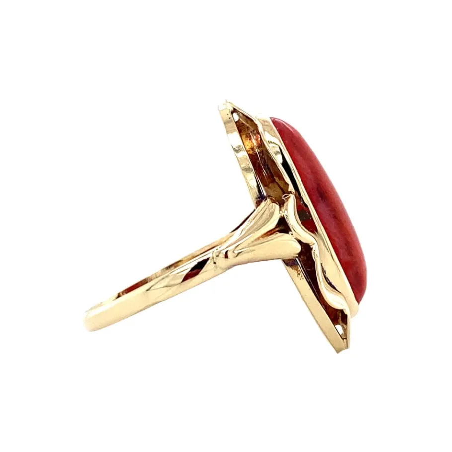 gold_ring_with_blood_cora_3-5.webp Gold ring with blood coral 14 krt>Vintage Jewellery Online