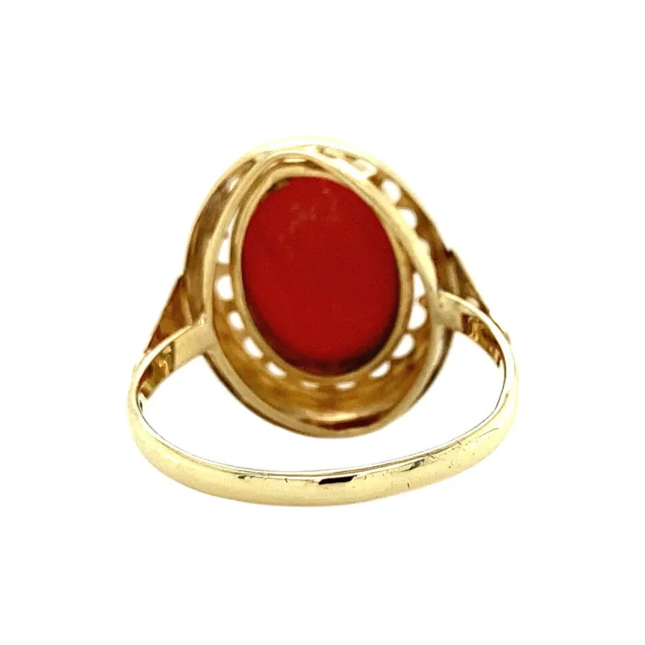 gold_ring_with_blood_cora_4-17.webp Gold ring with blood coral 14 krt>Vintage Jewellery Clearance