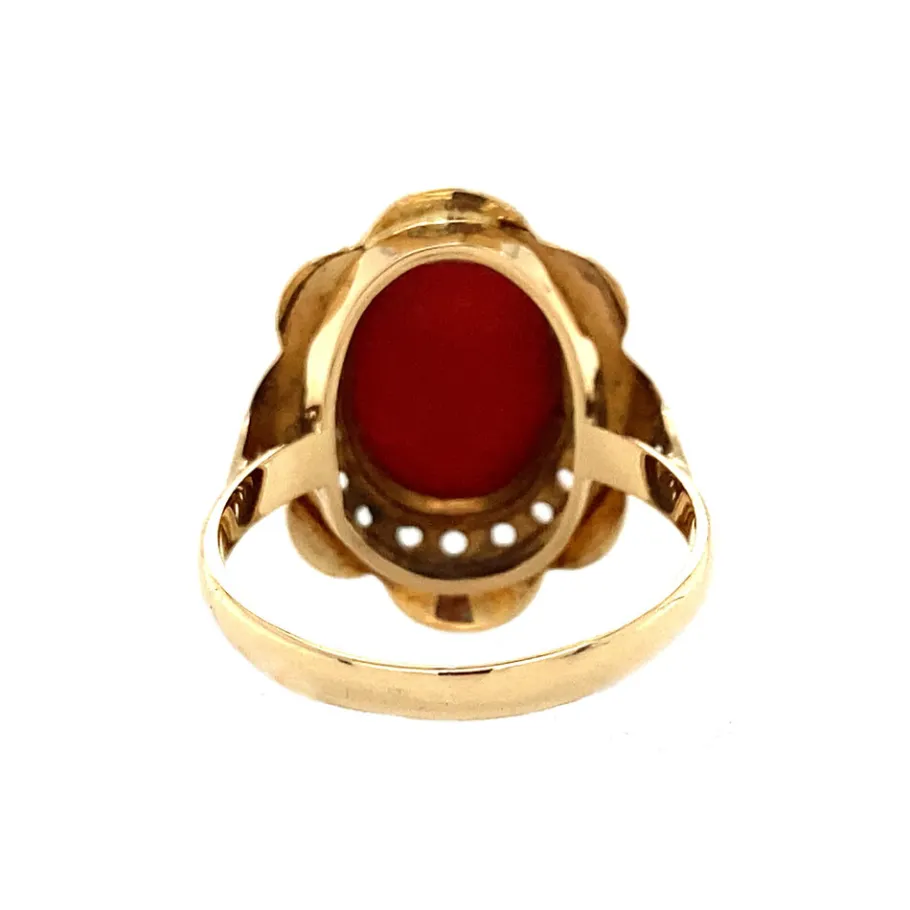 gold_ring_with_blood_cora_4-19.webp Gold ring with blood coral 14 krt>Vintage Jewellery Clearance