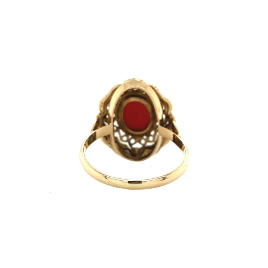 gold_ring_with_blood_cora_4-23.webp Gold ring with blood coral 14 krt>Vintage Jewellery Outlet