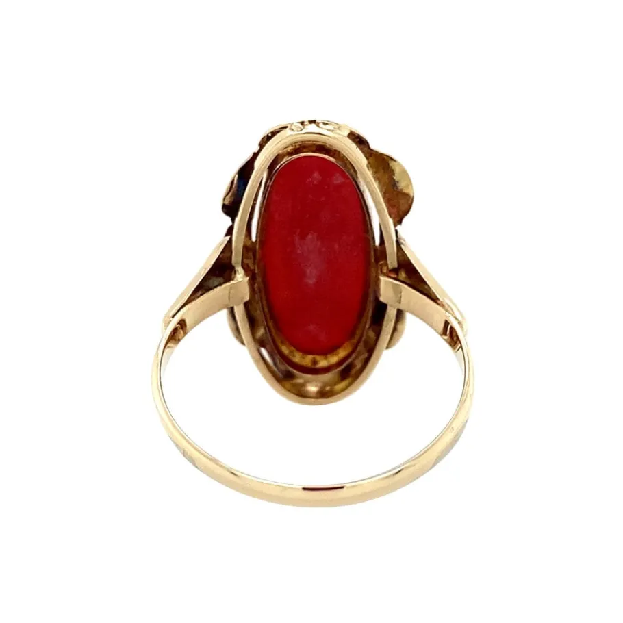 gold_ring_with_blood_cora_4-5.webp Gold ring with blood coral 14 krt>Vintage Jewellery Online