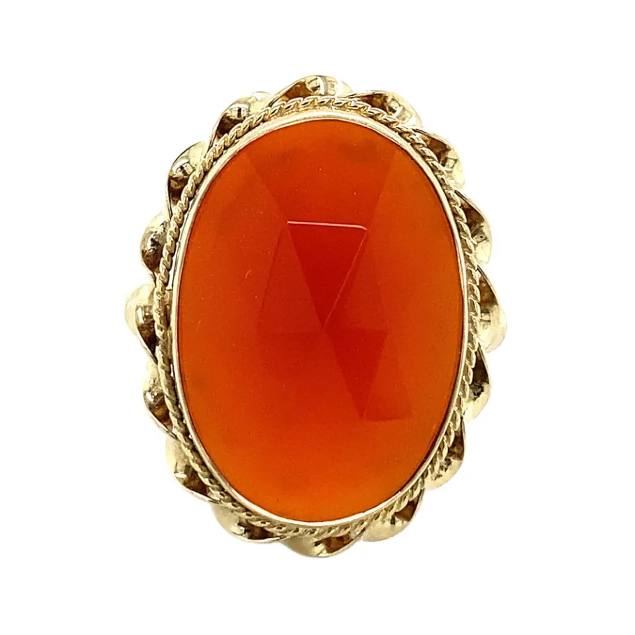 Gold ring with carnelian 14 krt>Vintage Jewellery Online