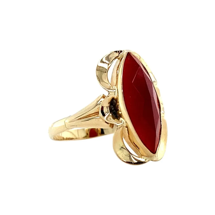 gold_ring_with_carnelian__2-3.webp Gold ring with carnelian 14 krt>Vintage Jewellery Best