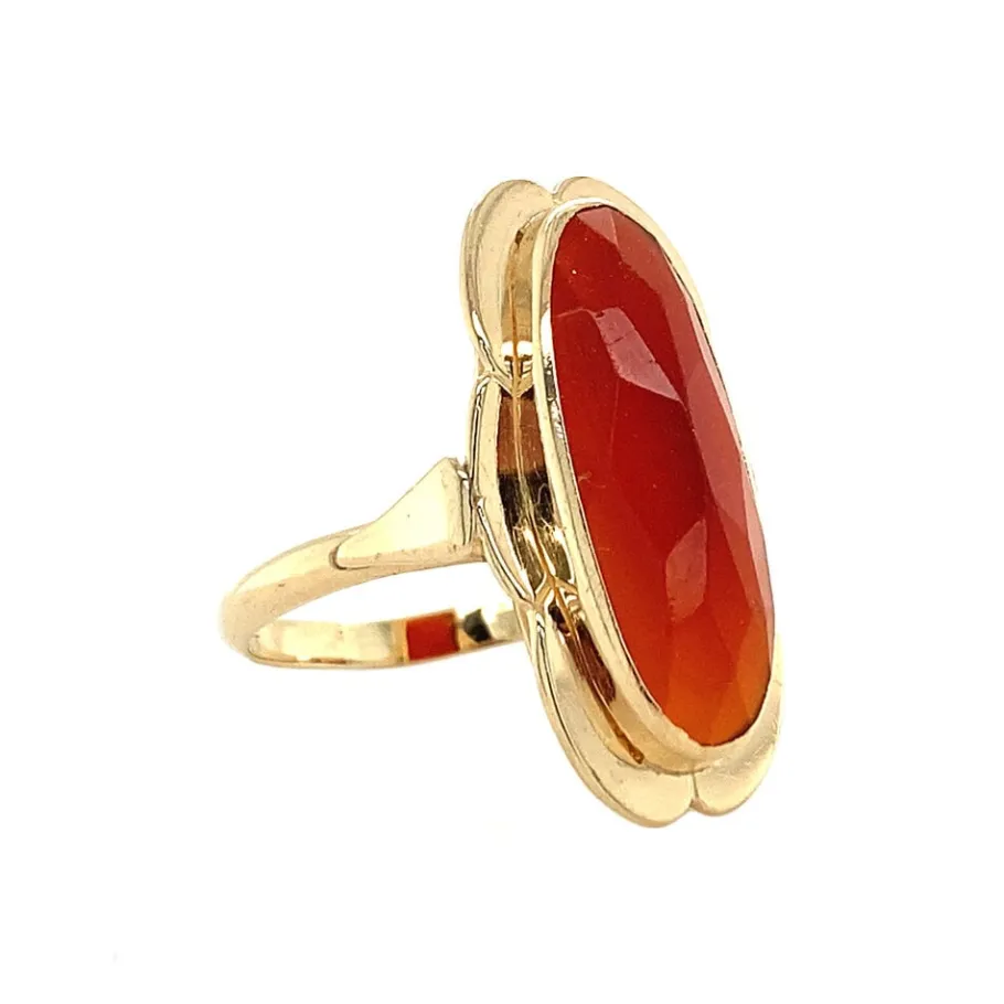 gold_ring_with_carnelian__2-8.webp Gold ring with carnelian 14 krt>Vintage Jewellery Clearance
