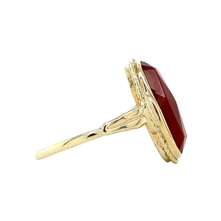 gold_ring_with_carnelian__3-2.webp Gold ring with carnelian 14 krt>Vintage Jewellery Outlet