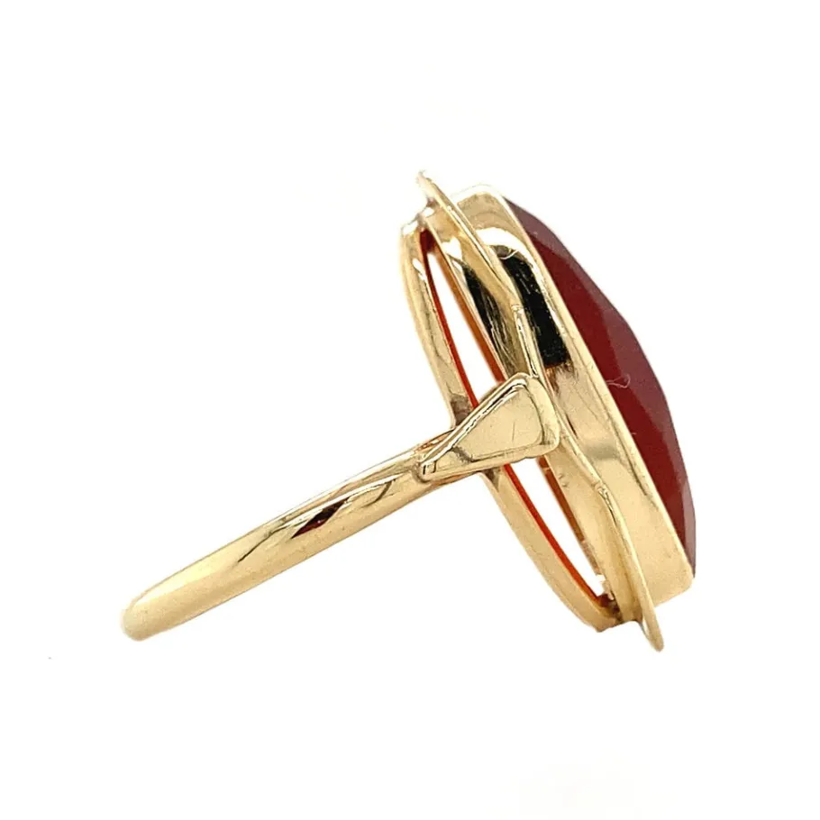 gold_ring_with_carnelian__3-8.webp Gold ring with carnelian 14 krt>Vintage Jewellery Clearance
