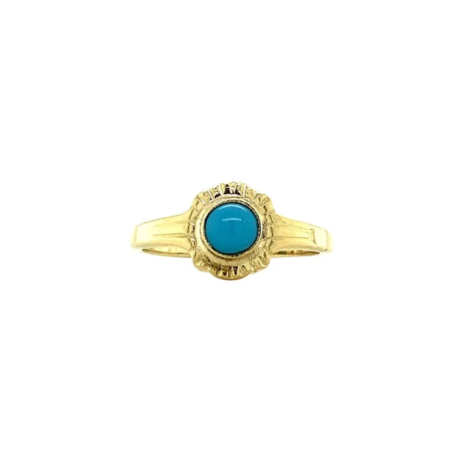 Gold ring with chalcedony 14 krt>Vintage Jewellery Best