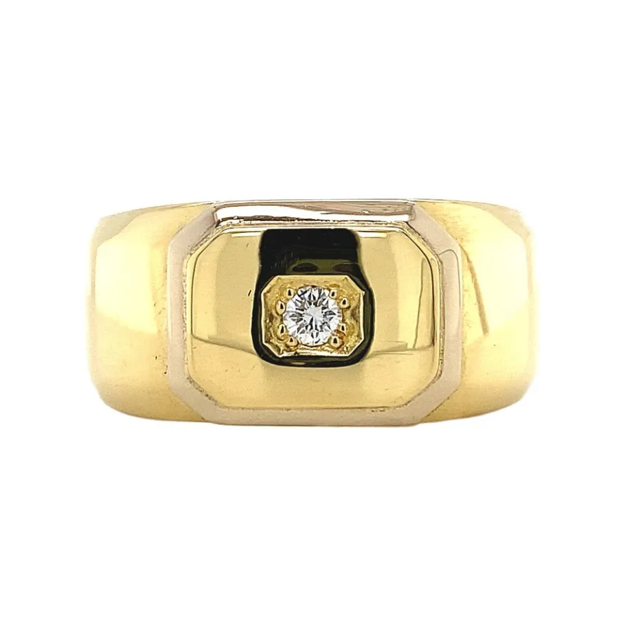 Gold ring with diamonds 18 krt>Vintage Jewellery Clearance