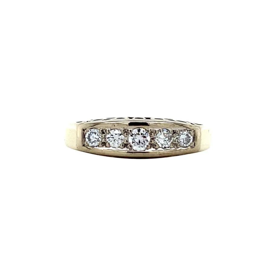 Gold ring with diamonds 14 krt>Vintage Jewellery Hot