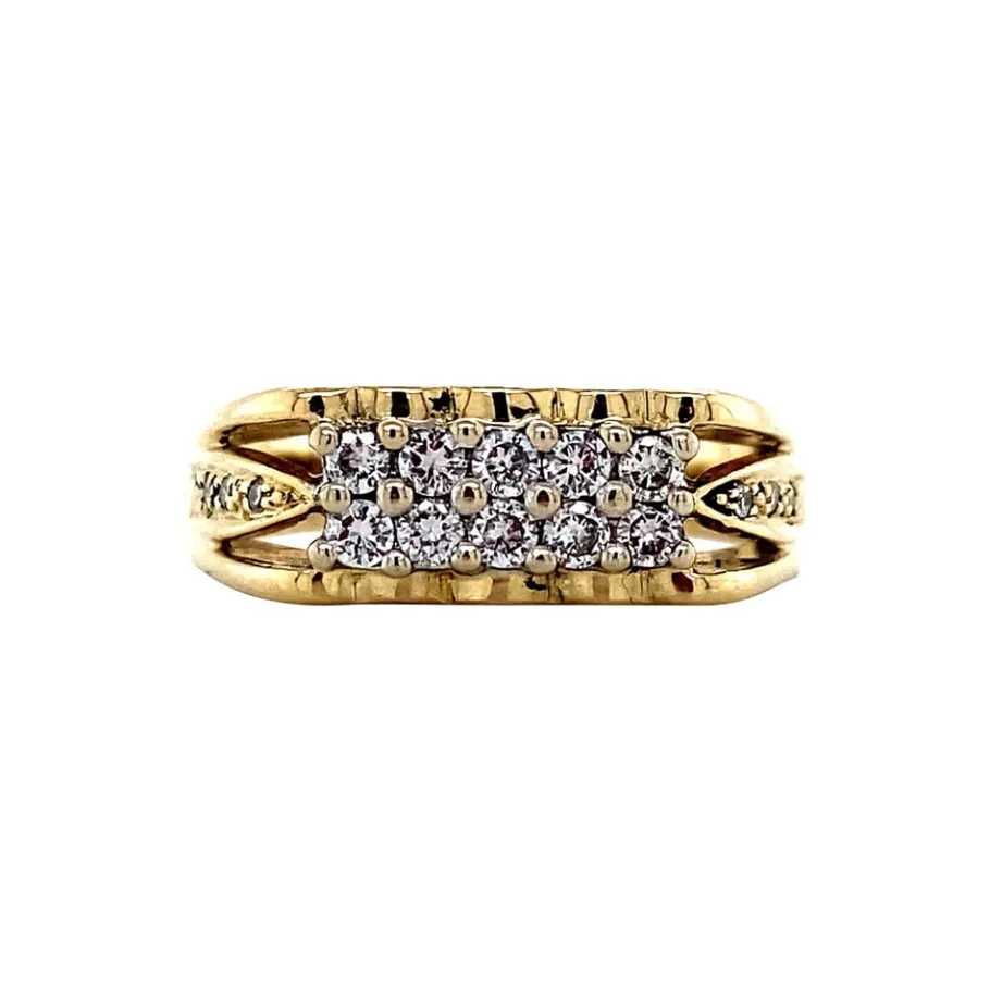 Gold ring with diamonds 14 krt>Vintage Jewellery Sale