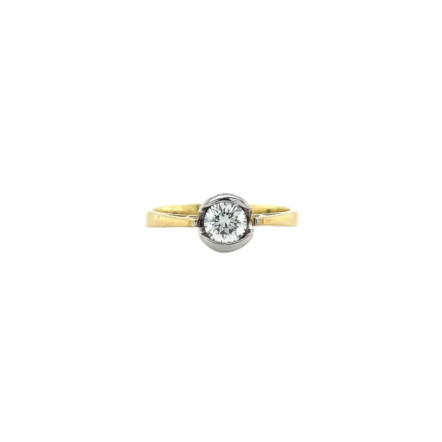 Gold ring with diamonds 18 krt>Vintage Jewellery Hot