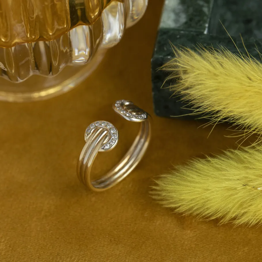 Gold ring with diamonds 14 krt>Vintage Jewellery Best