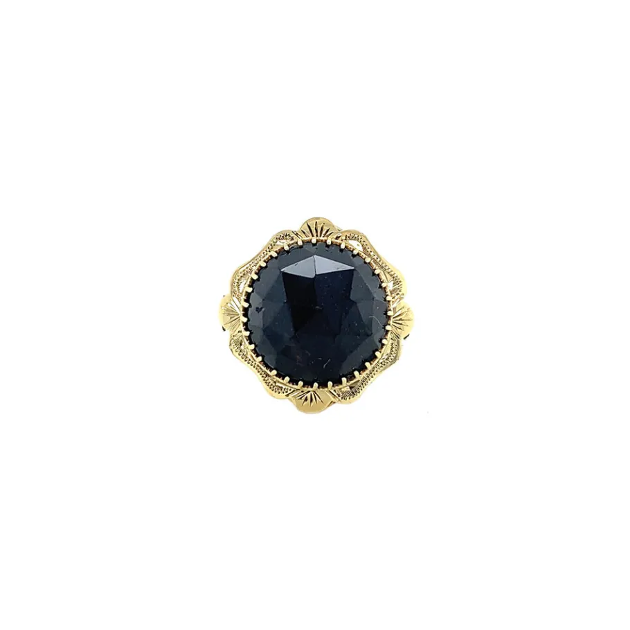 Gold ring with garnet 14 krt>Vintage Jewellery Sale
