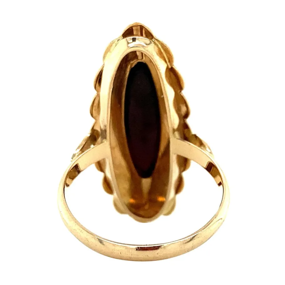 gold_ring_with_garnet__kr_4.webp Gold ring with garnet 14 krt>Vintage Jewellery Outlet