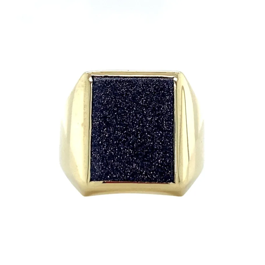 Gold ring with gold stone 14 krt>Vintage Jewellery Best