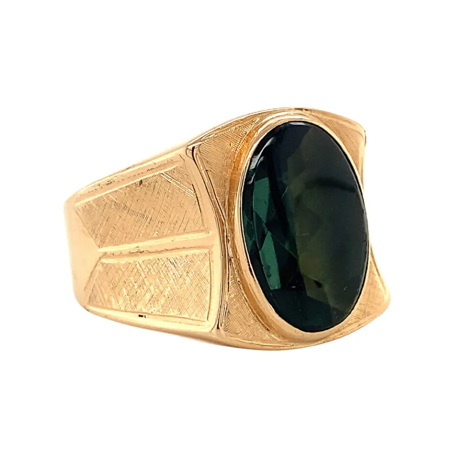 gold_ring_with_green_spin_2.webp Gold ring with green spinel 14 krt>Vintage Jewellery New