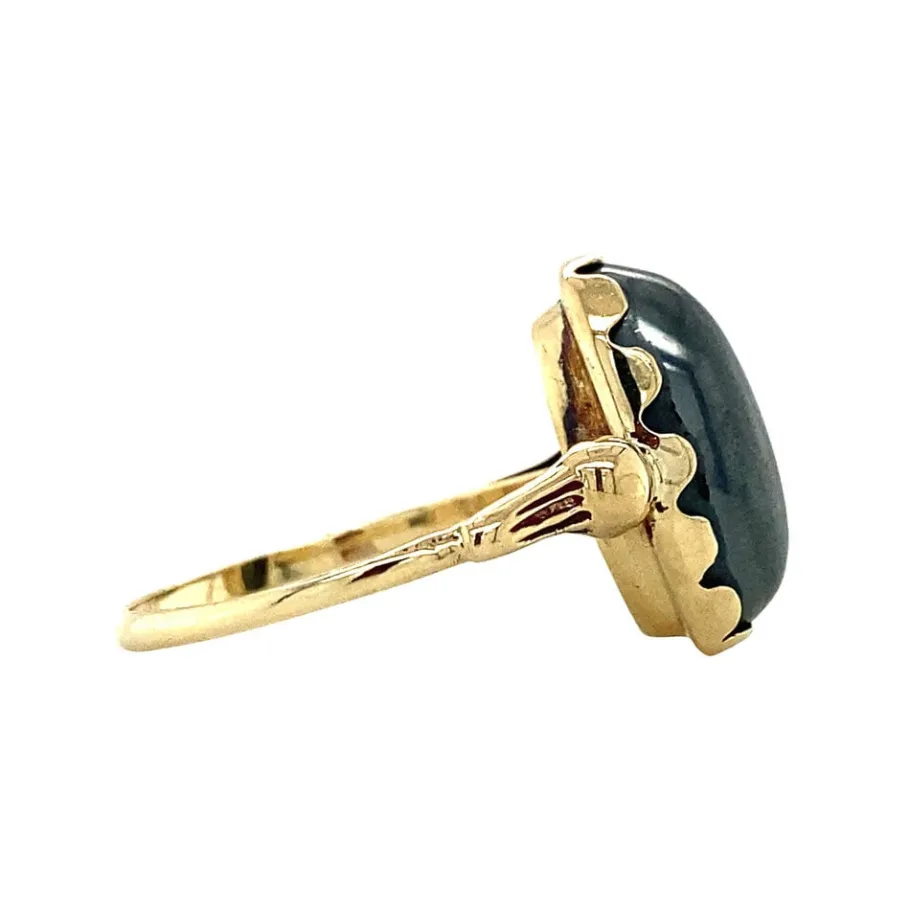 gold_ring_with_haematite__3-1.webp Gold ring with haematite 14 krt>Vintage Jewellery Sale