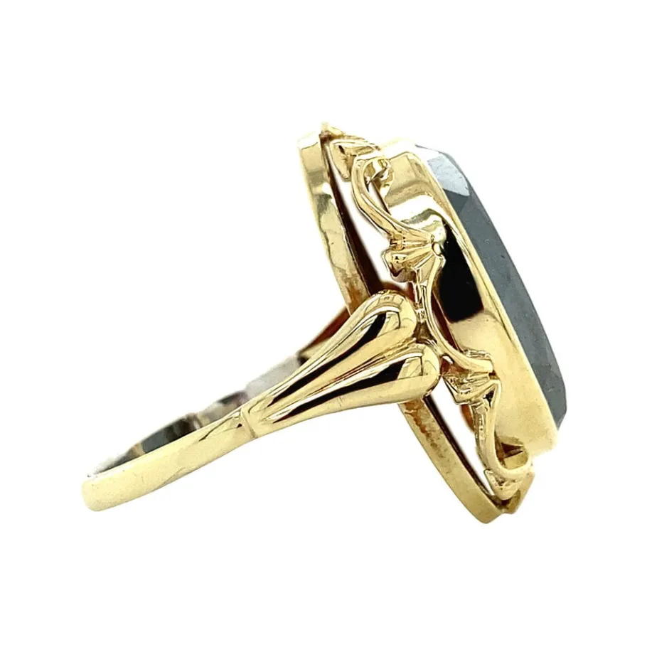 gold_ring_with_haematite__3-2.webp Gold ring with haematite 14 krt>Vintage Jewellery Online