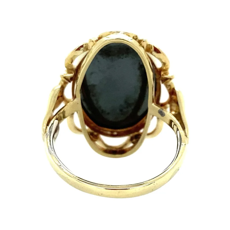 gold_ring_with_haematite__4-2.webp Gold ring with haematite 14 krt>Vintage Jewellery Online