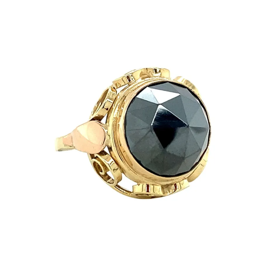 gold_ring_with_hematite___2-3.webp Gold ring with hematite 14 krt>Vintage Jewellery Sale