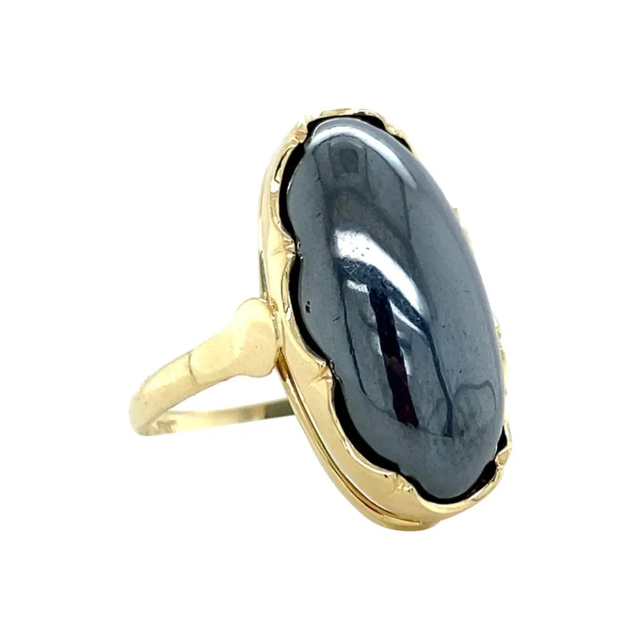 gold_ring_with_hematite___2.webp Gold ring with hematite 14 krt>Vintage Jewellery Fashion
